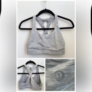 lululemon athletica Gray Sports Bra Stripes Size 8